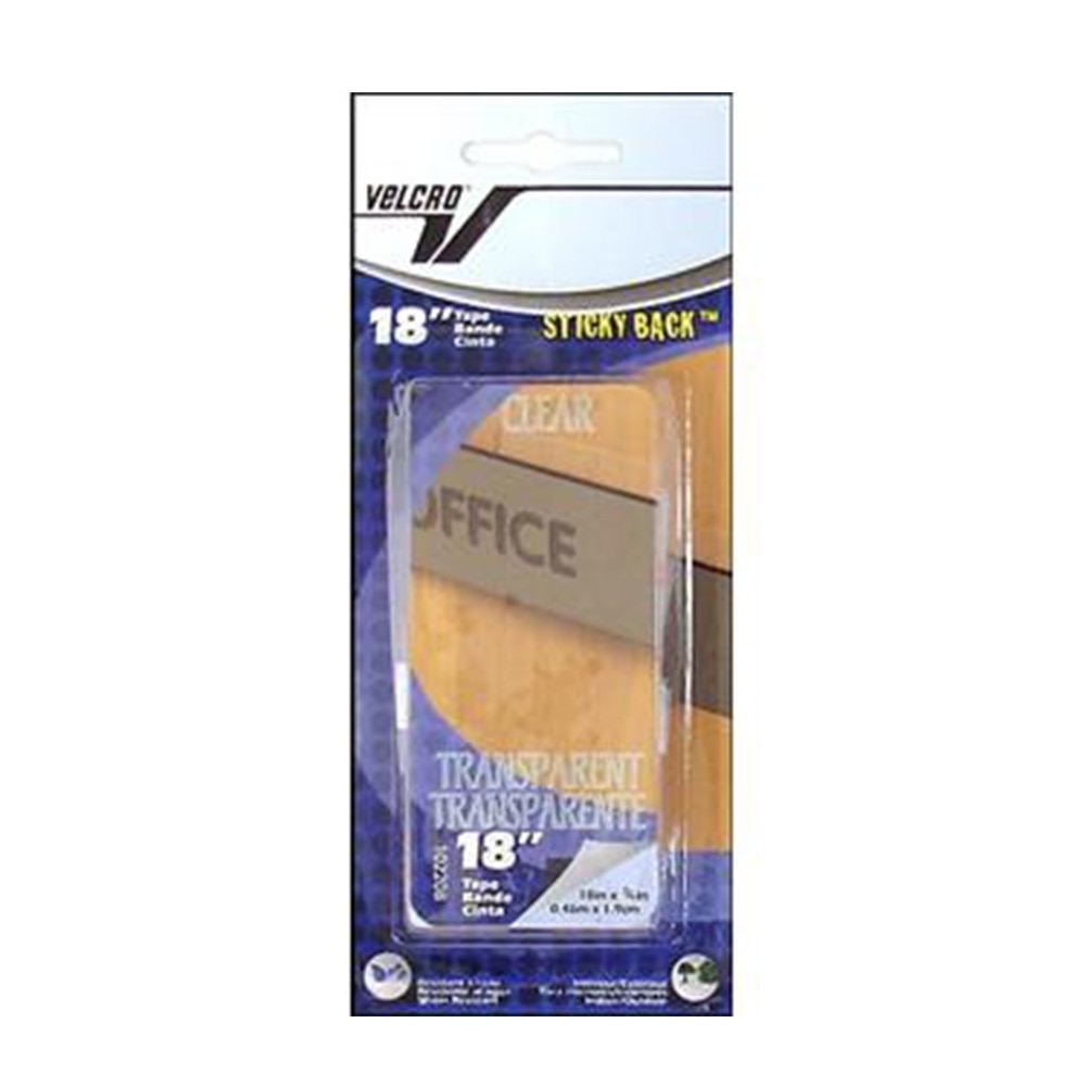 Tape, Art & School, 0.75"x18", Velcro, 1 pack, Thin, Clear, Fastener, 5502